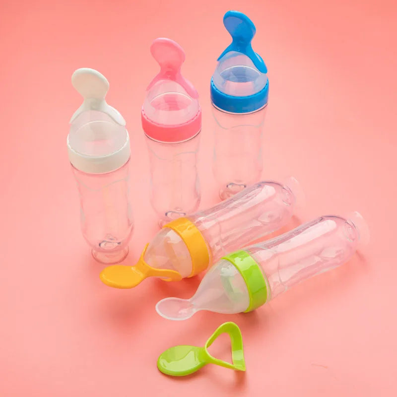 Baby Feeding Set (5pcs) – Spoon Bottle & Silicone Fruit Pacifier