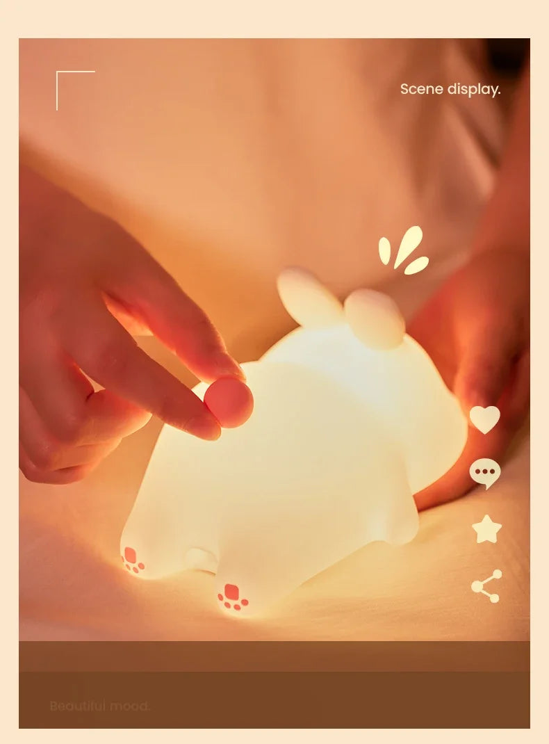 LED Night Light – Soft Silicone USB Rechargeable Lamp for Kids
