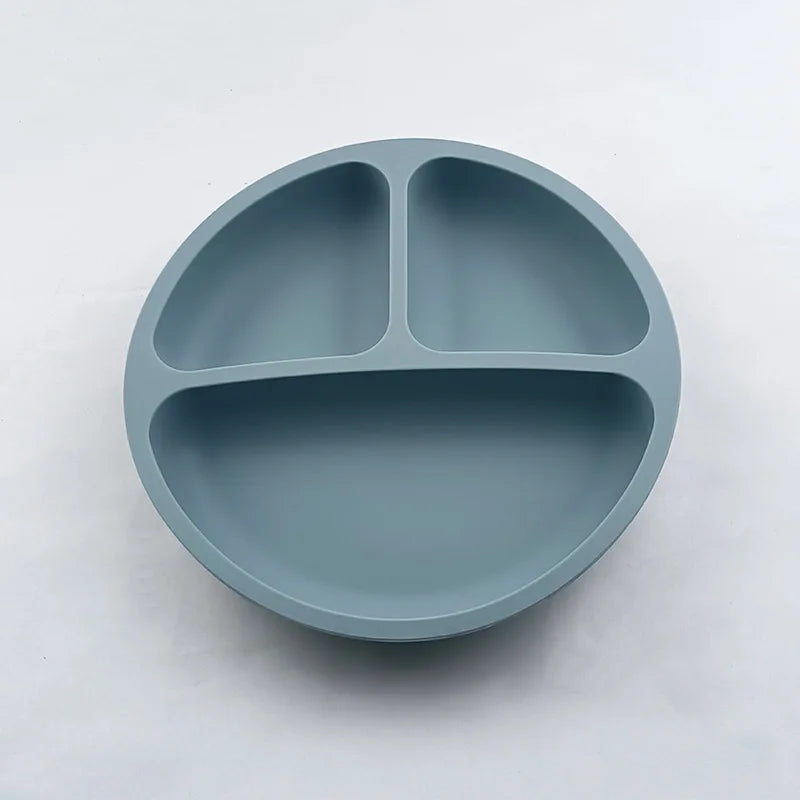 Anti-tip Silicone Plate with Suction Cup – Microwave Safe