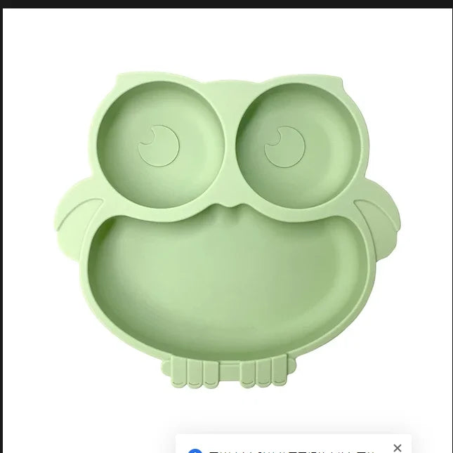 Anti-tip Silicone Plate with Suction Cup – Microwave Safe