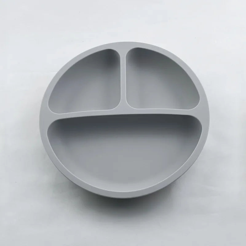 Anti-tip Silicone Plate with Suction Cup – Microwave Safe