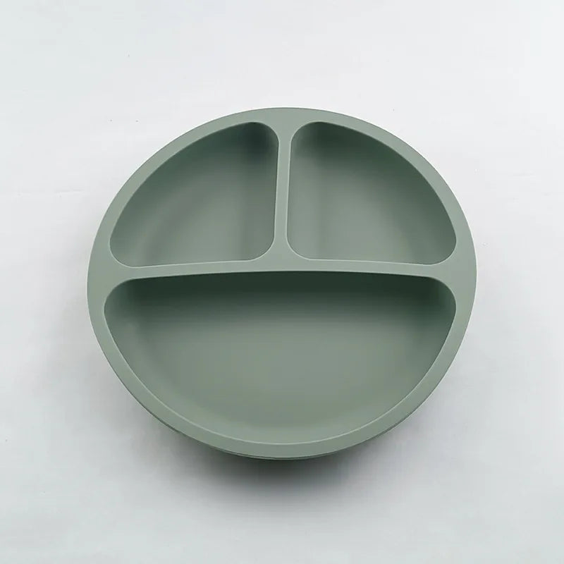 Anti-tip Silicone Plate with Suction Cup – Microwave Safe
