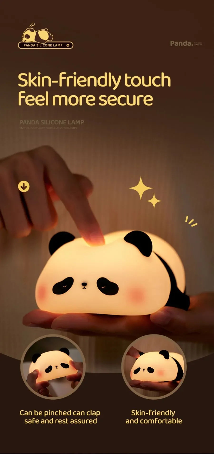 LED Night Light – Soft Silicone USB Rechargeable Lamp for Kids