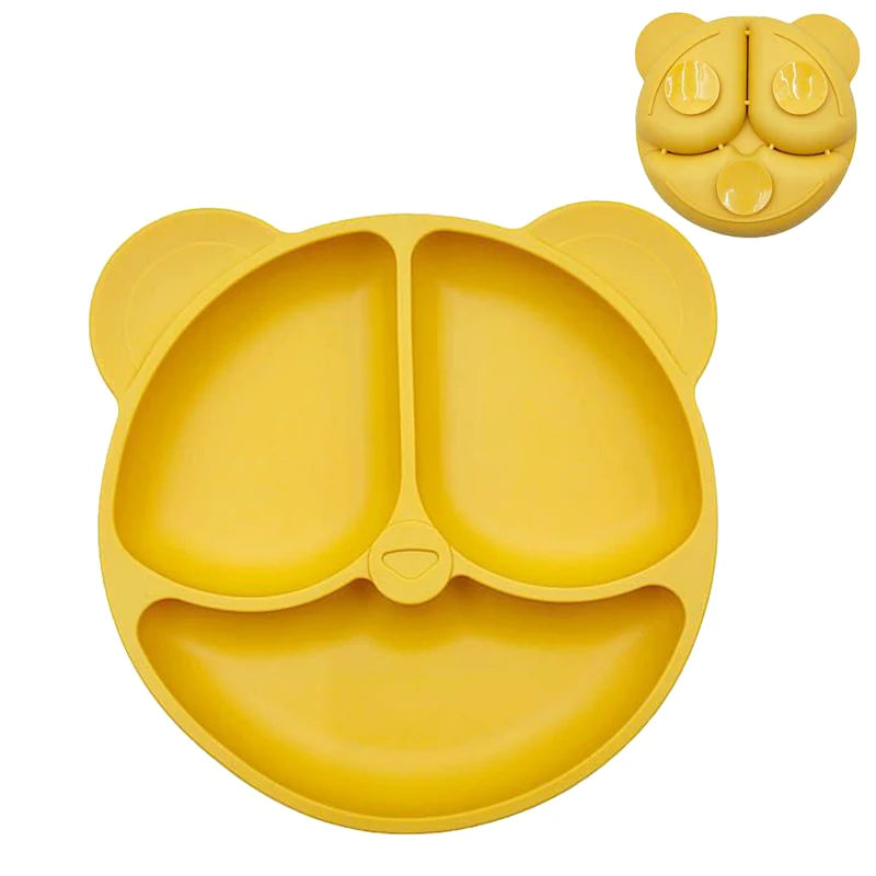 Anti-tip Silicone Plate with Suction Cup – Microwave Safe