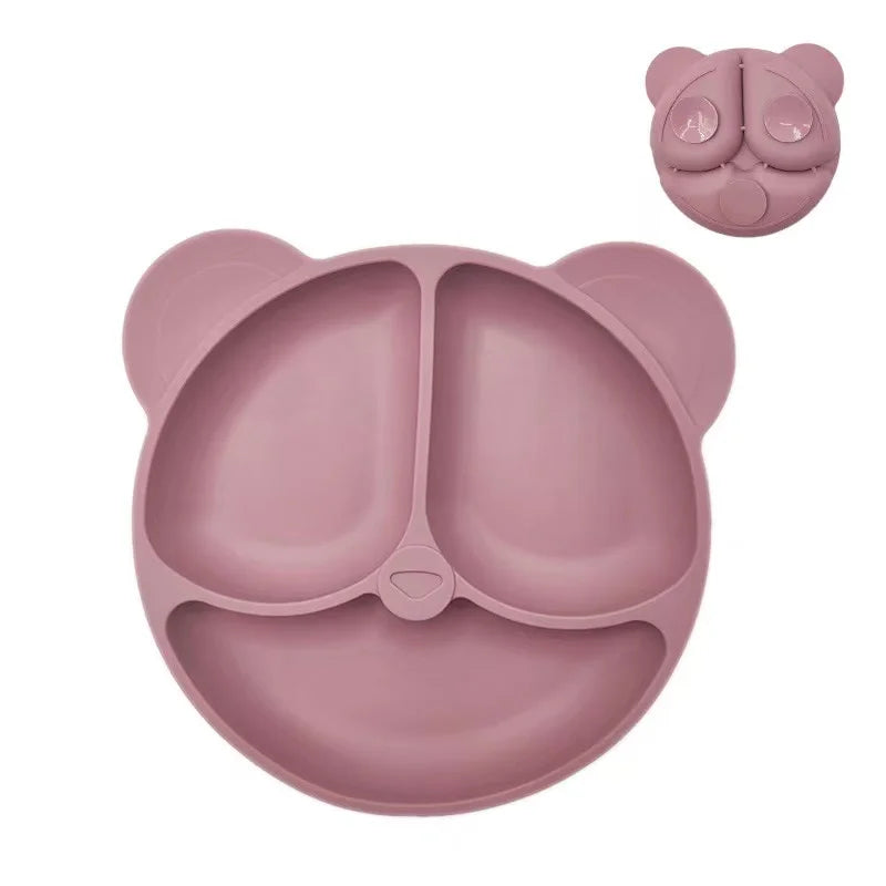 Anti-tip Silicone Plate with Suction Cup – Microwave Safe