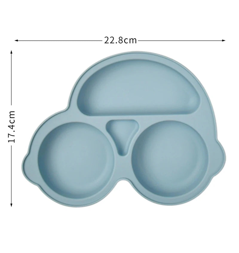 Anti-tip Silicone Plate with Suction Cup – Microwave Safe
