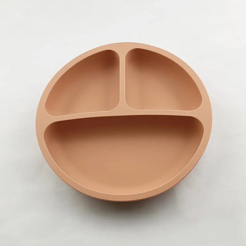 Anti-tip Silicone Plate with Suction Cup – Microwave Safe