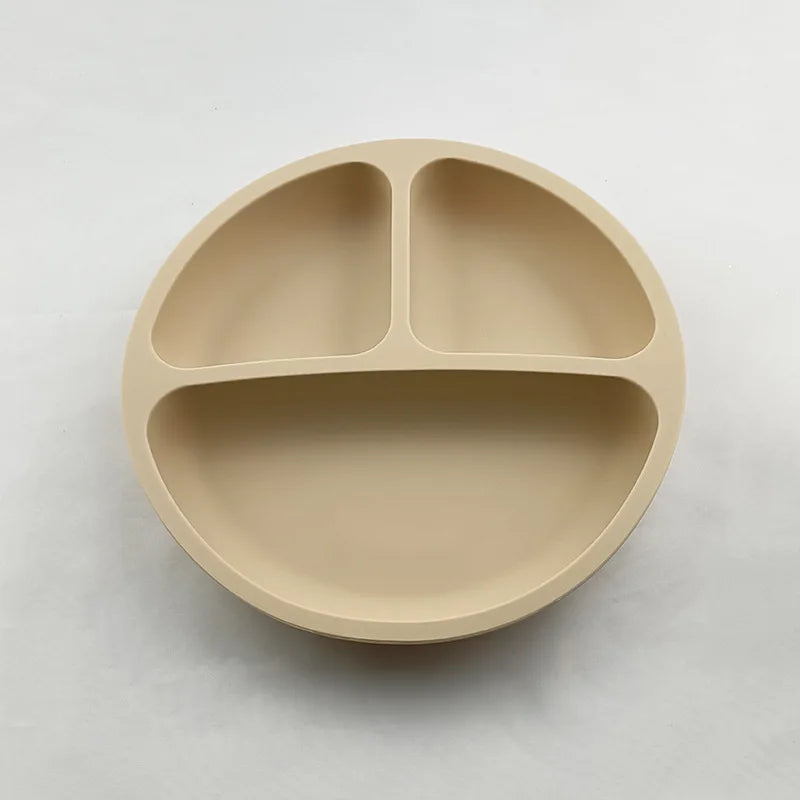 Anti-tip Silicone Plate with Suction Cup – Microwave Safe