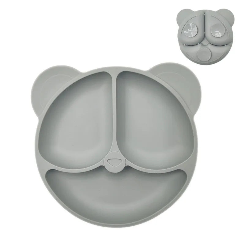 Anti-tip Silicone Plate with Suction Cup – Microwave Safe
