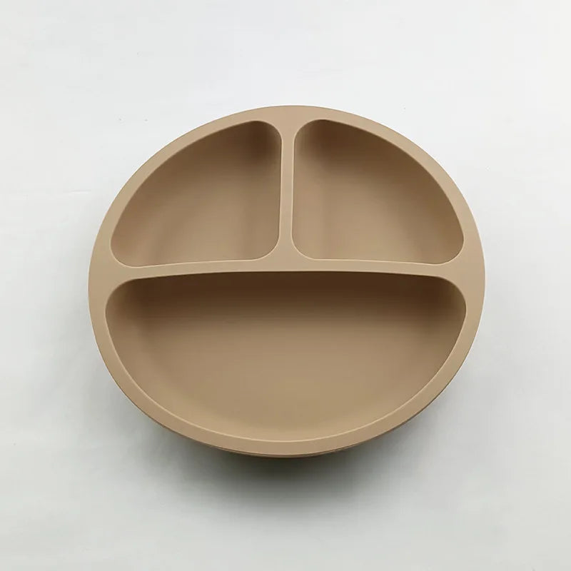 Anti-tip Silicone Plate with Suction Cup – Microwave Safe