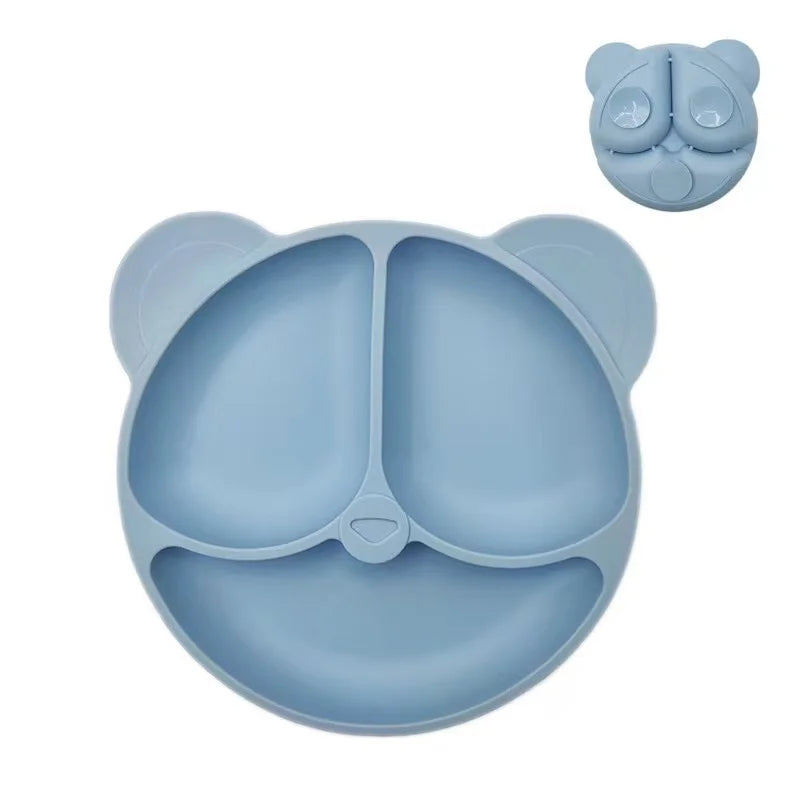 Anti-tip Silicone Plate with Suction Cup – Microwave Safe