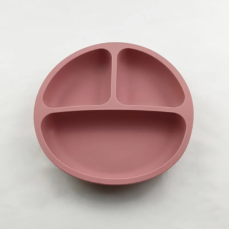 Anti-tip Silicone Plate with Suction Cup – Microwave Safe