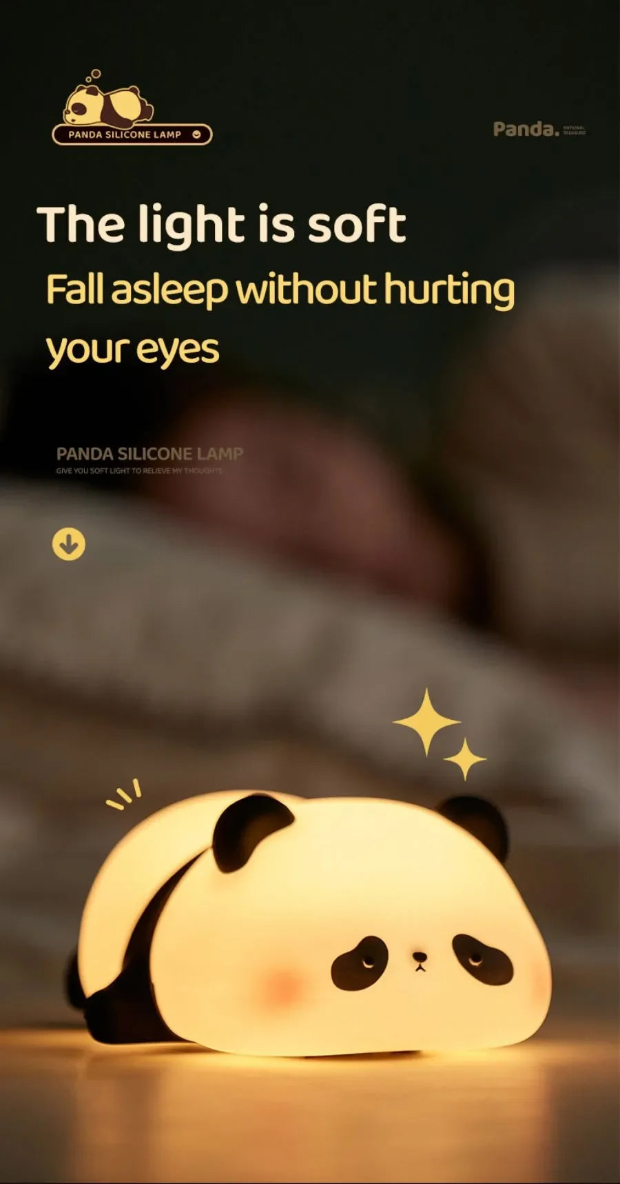 LED Night Light – Soft Silicone USB Rechargeable Lamp for Kids