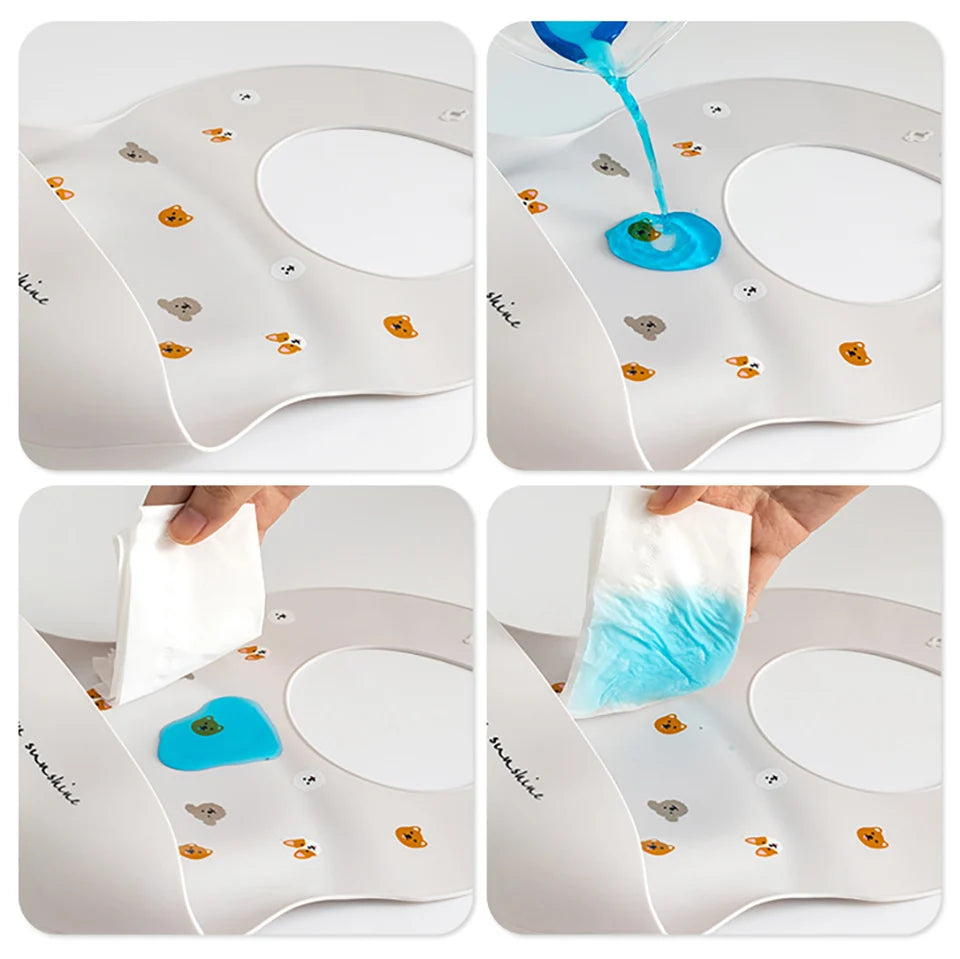 Silicone Bib with Spill-Proof Pocket