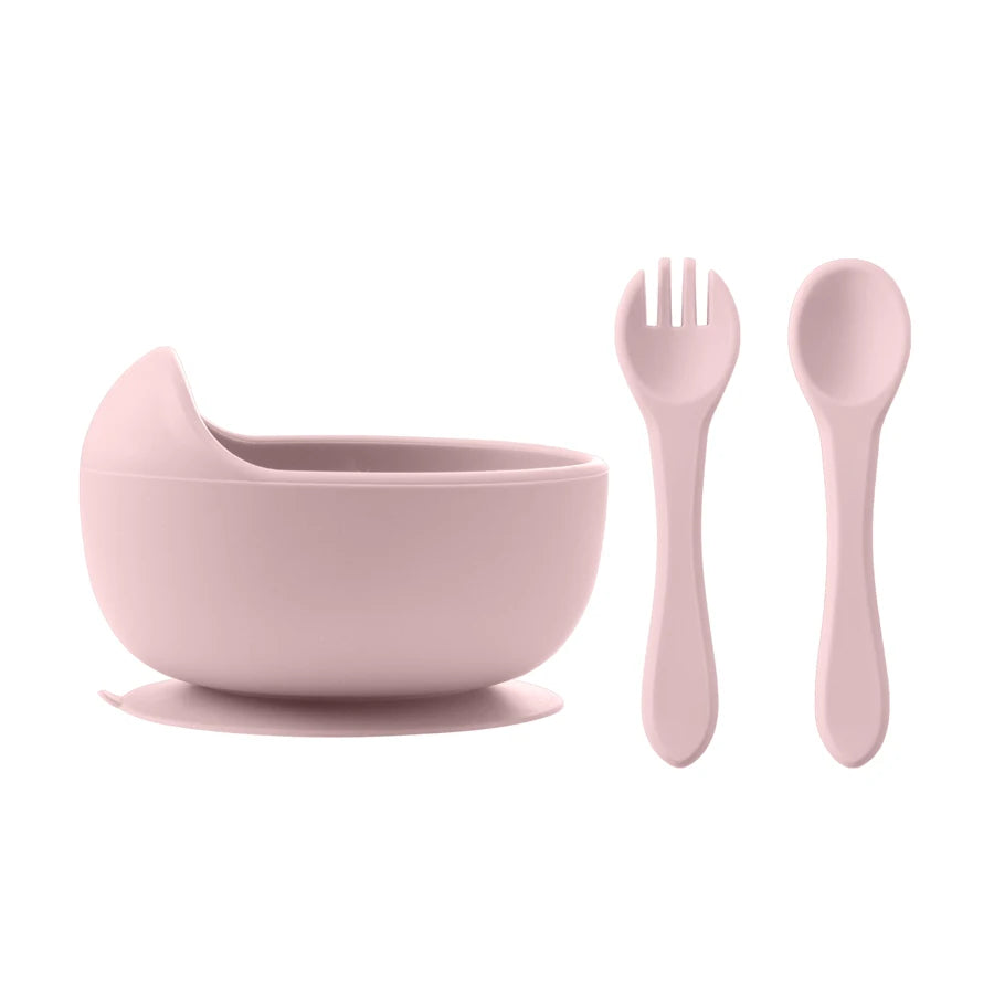 Spill-Proof Feeding Set – 3 Pieces (Bowl + Spoon + Fork)