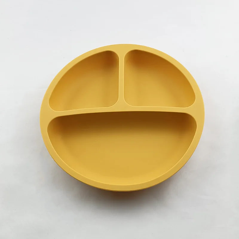 Anti-tip Silicone Plate with Suction Cup – Microwave Safe