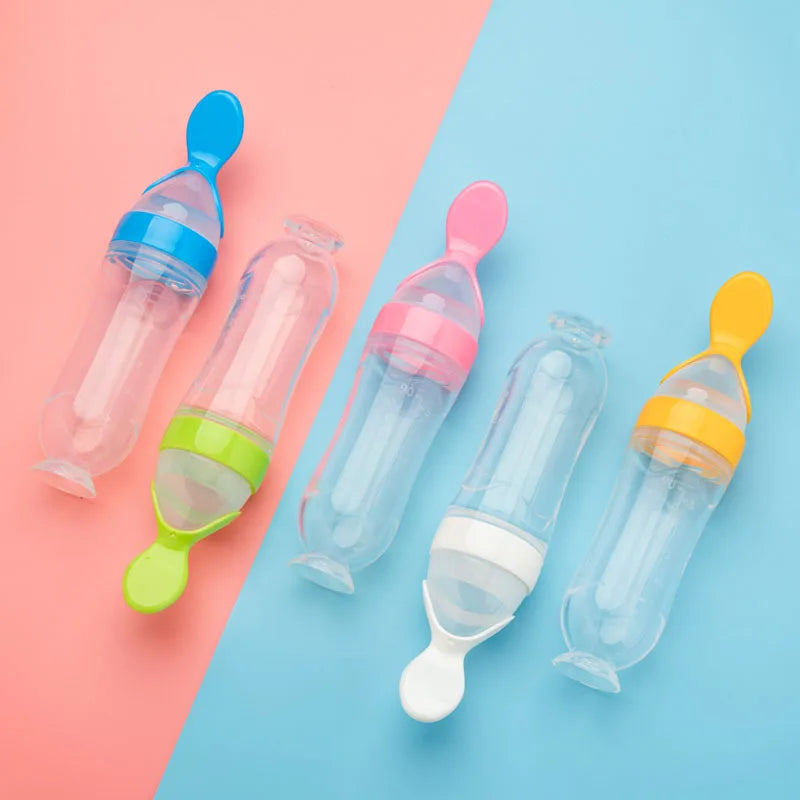 Baby Feeding Set (5pcs) – Spoon Bottle & Silicone Fruit Pacifier