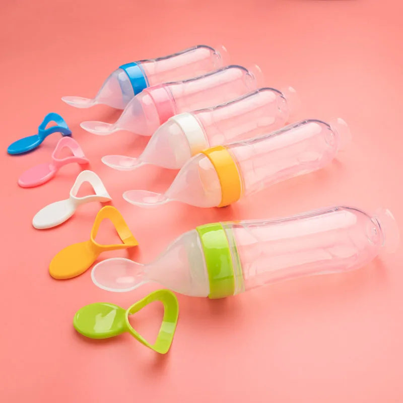 Baby Feeding Set (5pcs) – Spoon Bottle & Silicone Fruit Pacifier