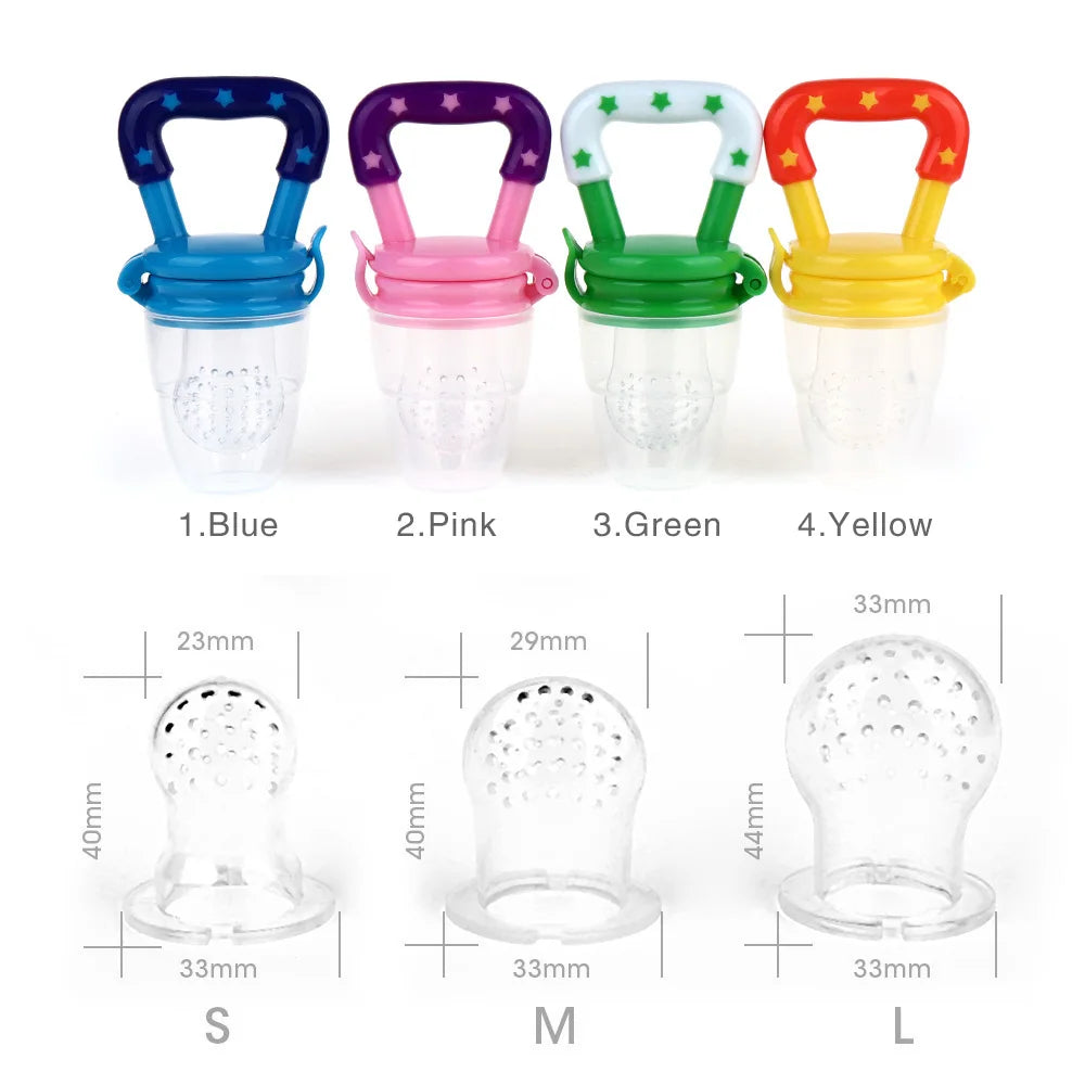 Baby Feeding Set (5pcs) – Spoon Bottle & Silicone Fruit Pacifier