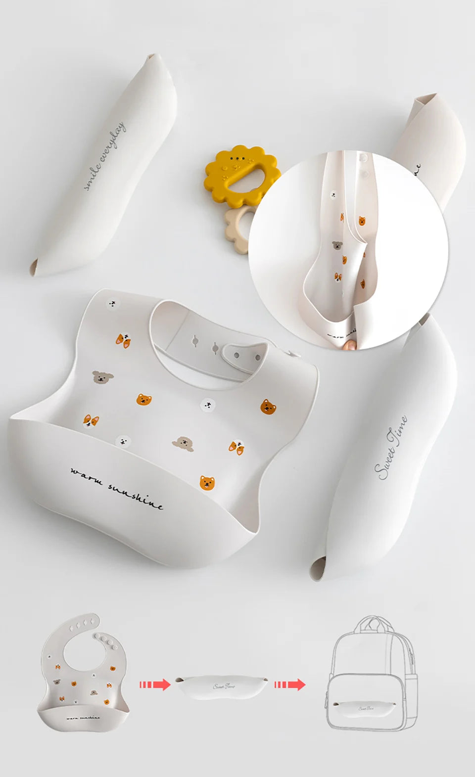 Silicone Bib with Spill-Proof Pocket
