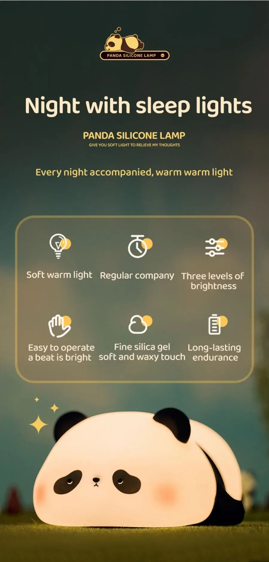 LED Night Light – Soft Silicone USB Rechargeable Lamp for Kids