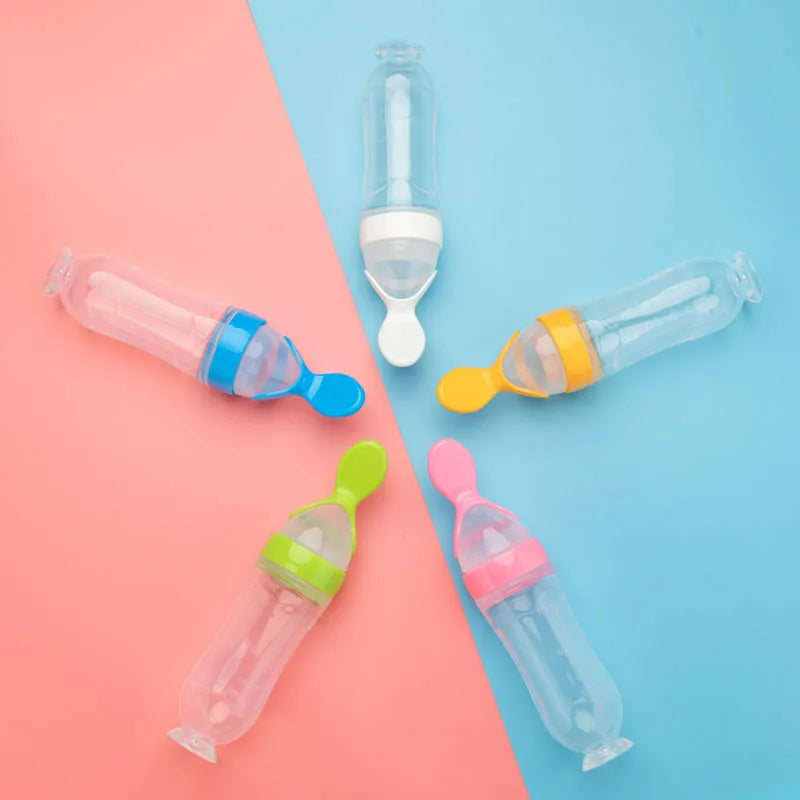 Baby Feeding Set (5pcs) – Spoon Bottle & Silicone Fruit Pacifier