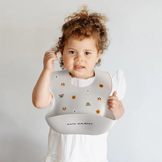 Silicone Bib with Spill-Proof Pocket