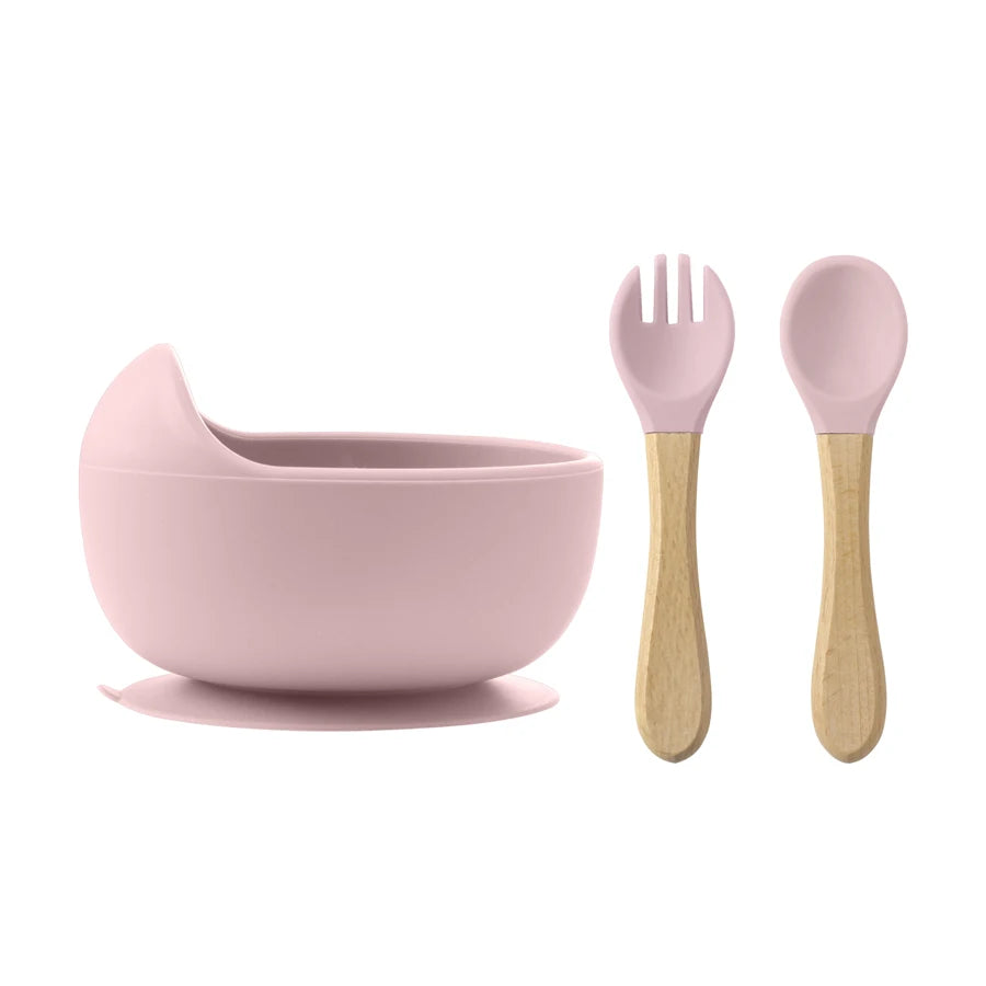 Spill-Proof Feeding Set – 3 Pieces (Bowl + Spoon + Fork)