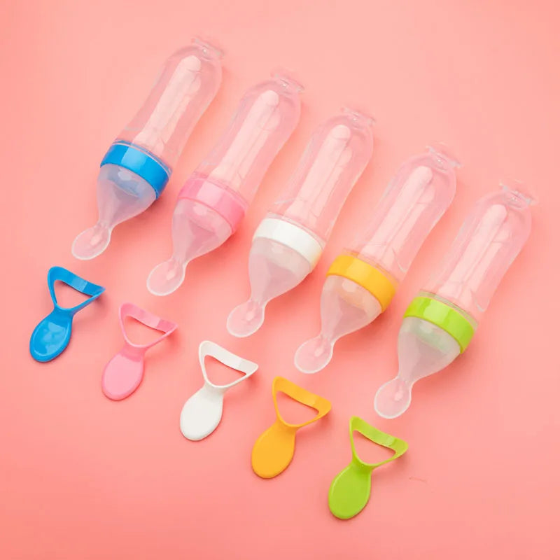 Baby Feeding Set (5pcs) – Spoon Bottle & Silicone Fruit Pacifier