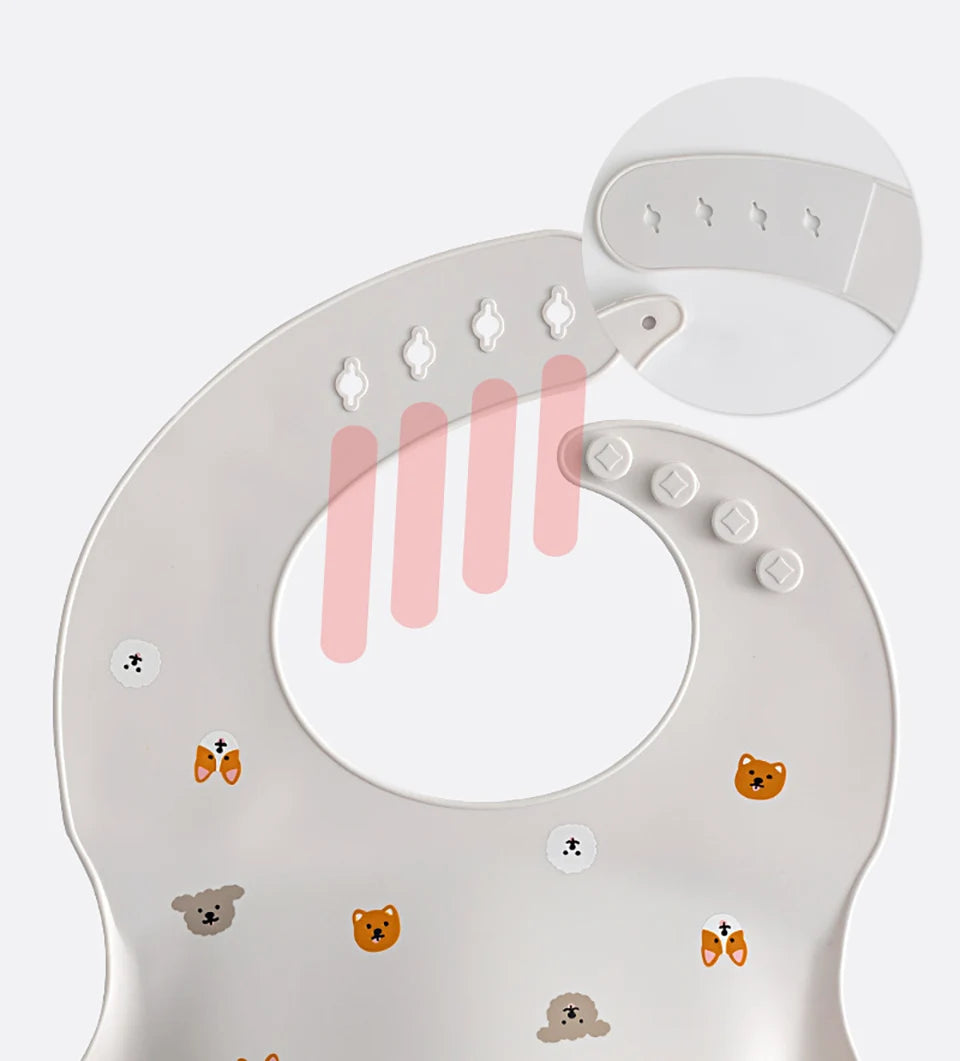 Silicone Bib with Spill-Proof Pocket