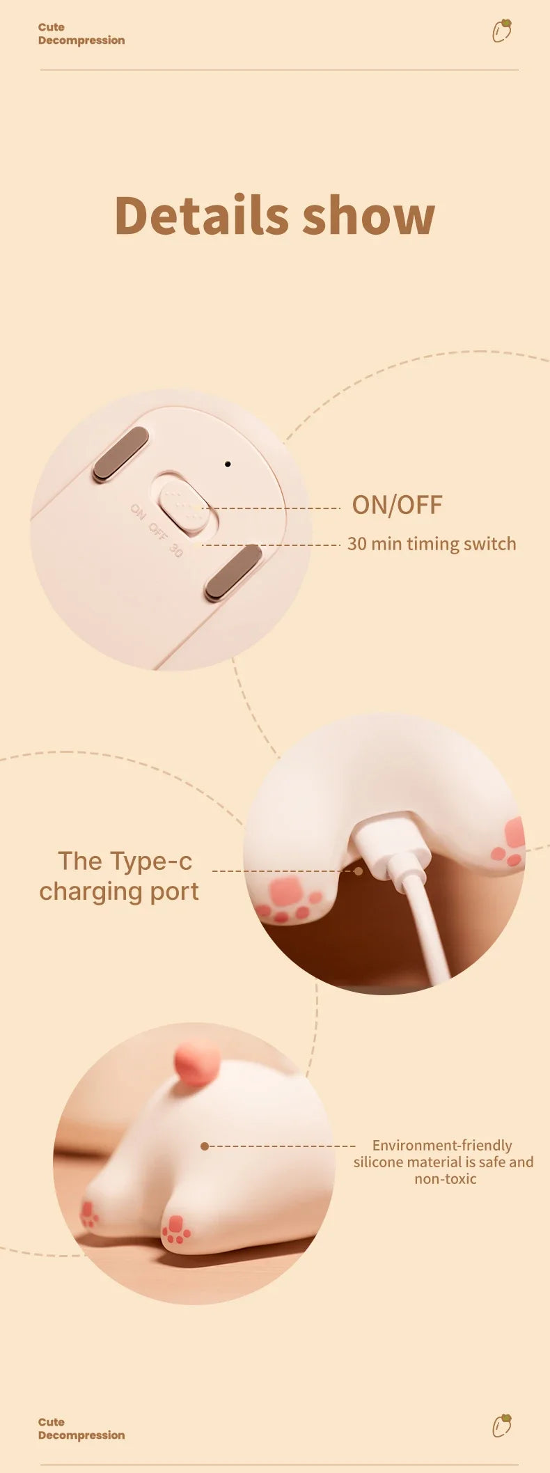 LED Night Light – Soft Silicone USB Rechargeable Lamp for Kids