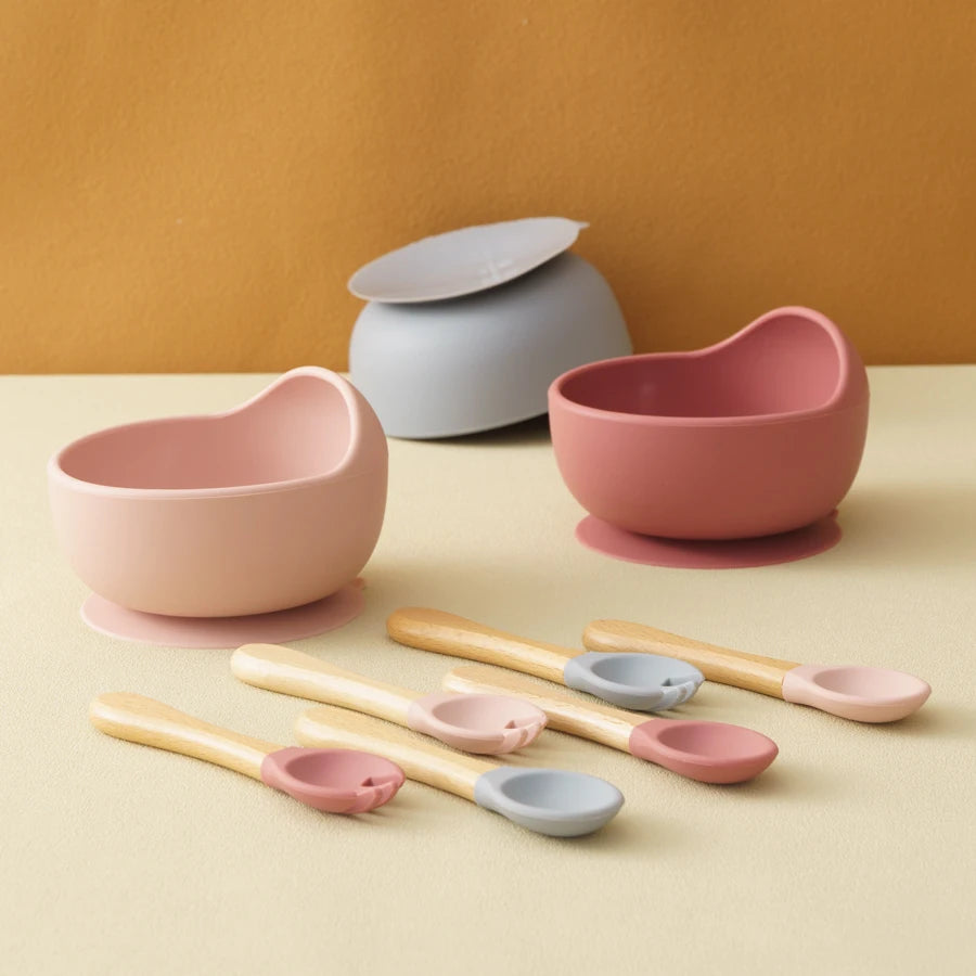 Spill-Proof Feeding Set – 3 Pieces (Bowl + Spoon + Fork)