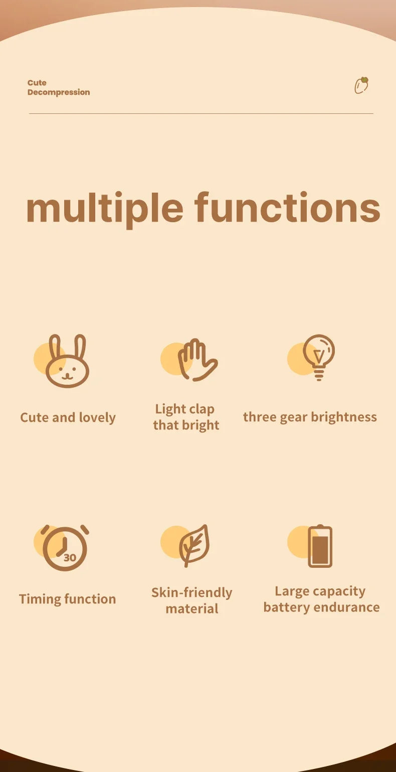 LED Night Light – Soft Silicone USB Rechargeable Lamp for Kids