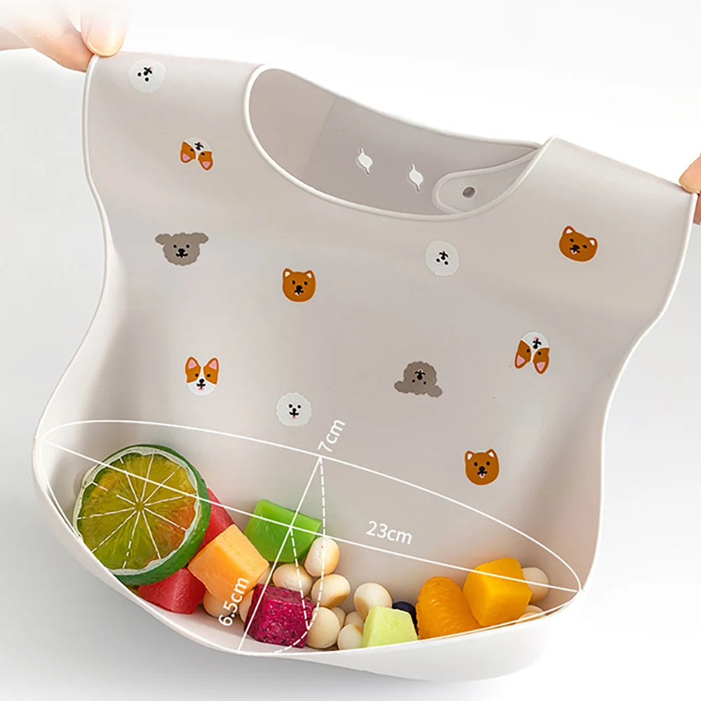 Silicone Bib with Spill-Proof Pocket