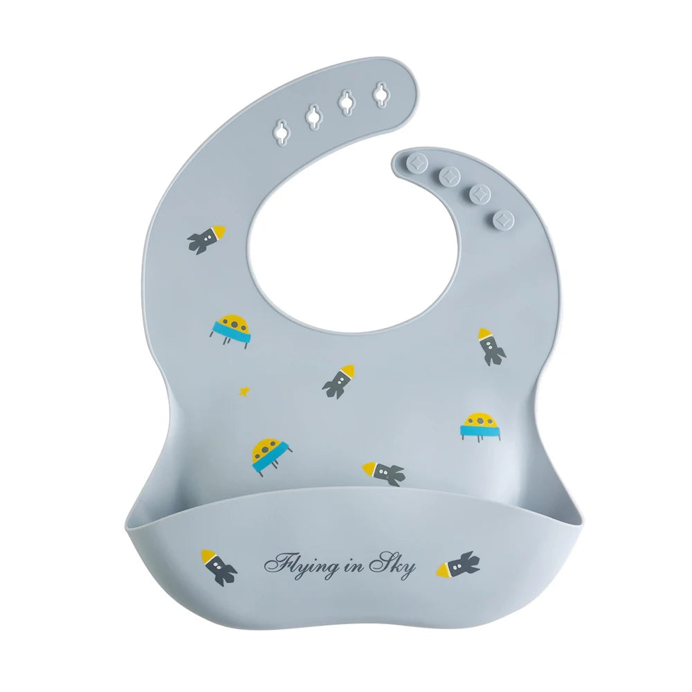 Silicone Bib with Spill-Proof Pocket