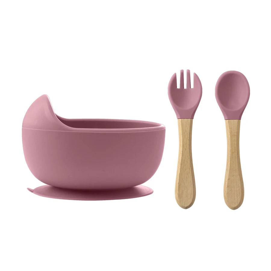 Spill-Proof Feeding Set – 3 Pieces (Bowl + Spoon + Fork)