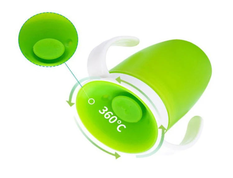 Silicone training cup with lid and straw – Spill-proof