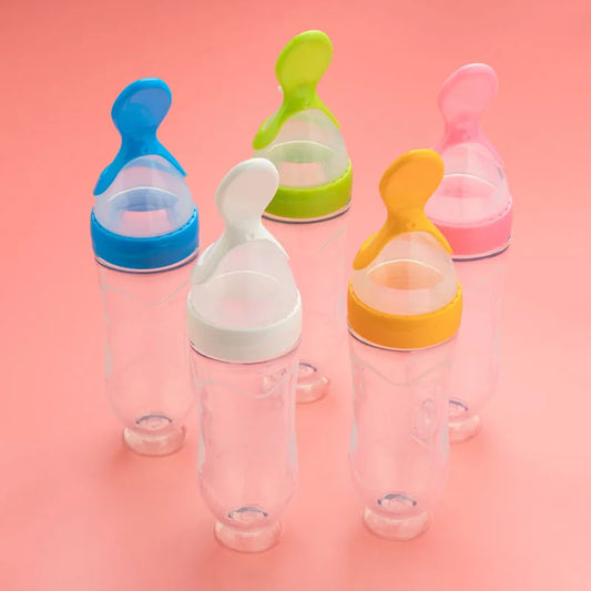 Baby Feeding Set (5pcs) – Spoon Bottle & Silicone Fruit Pacifier